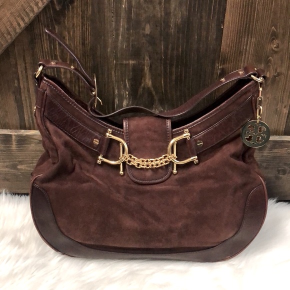 Tory Burch Handbags - TORY BURCH Rare Vintage Suede & Leather Hobo Bag